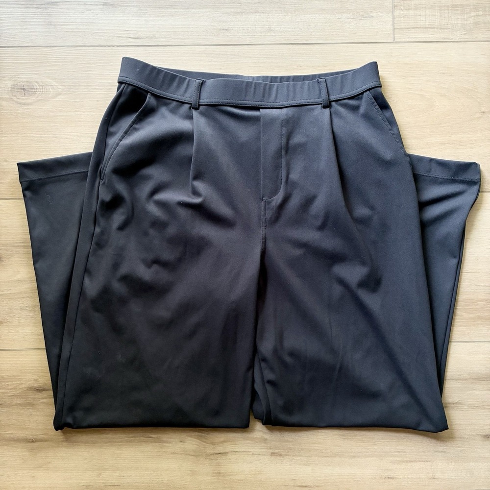 Halara DayStretch High Rise Wide Leg Work Office Black Pants Large Petite Short